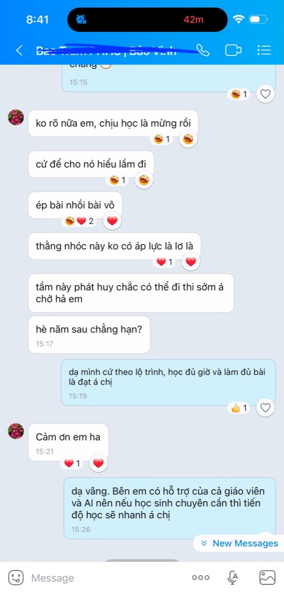 Phụ huynh phản hồi học sinh có tiến triển và có thể thi sớm